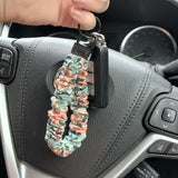 Scrunchie Hands-free Key Wristlet - Apricot Floral