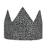 Kids Fabric Crown - Black with White Dots