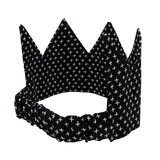 Kids Fabric Crown - Black with White Crosses