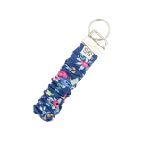 Scrunchie Hands-free Key Wristlet  - Blue Floral