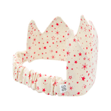 Kids Fabric Crown - Cream with Red Stars
