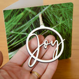 Christmas Decoration Card - Joy Handwritten