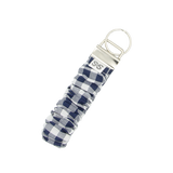 Scrunchie Hands-free Key Wristlet - Navy Gingham