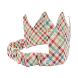 Kids Fabric Crown - Green and Red Gingham
