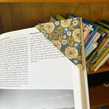 Fabric Bookmark - Blue Floral Mustard