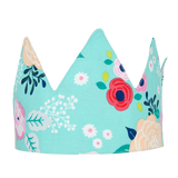 Kids Fabric Crown - Aqua Floral