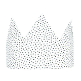 Kids Fabric Crown - White with Black Dots