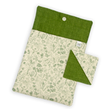 Book Sleeve + Bookmark (Green Line Floral)