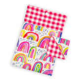 Book Sleeve + Bookmark (Rainbow Pink Gingham)