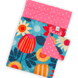 Book Sleeve + Bookmark (Bold Floral Pink)