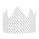 Kids Fabric Crown - White with Black Crosses