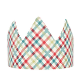 Kids Fabric Crown - Green and Red Gingham