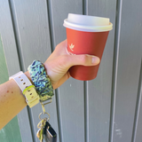 Scrunchie Hands-free Key Wristlet  - Mustard Meadow